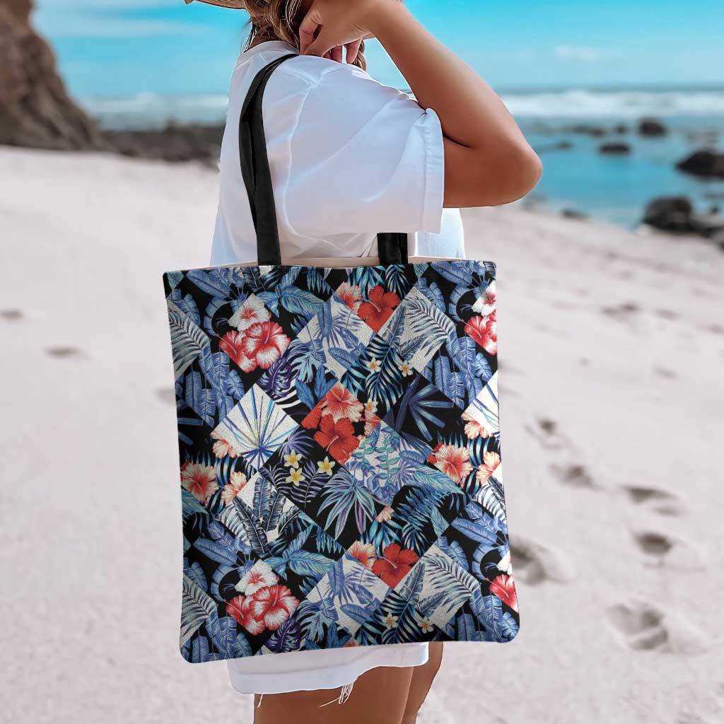 Hawaii Tropicana Blue Pattern Tote Bag - Polynesian Pride