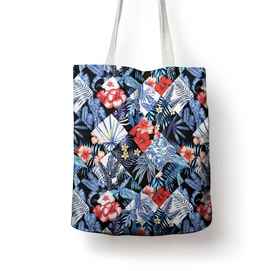 Hawaii Tropicana Blue Pattern Tote Bag - Polynesian Pride