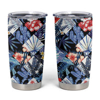 Hawaii Tropicana Blue Pattern Tumbler Cup - Polynesian Pride