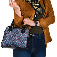 Polynesian Monstera Tiare Floral Shoulder Handbag Royal Blue Tropical Plaid - Polynesian Pride