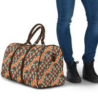 Polynesian Monstera Tiare Floral Travel Bag Chocolate Brown Tropical Plaid LT01 - Polynesian Pride