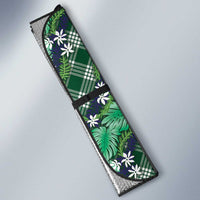 Polynesian Monstera Tiare Floral Auto Sun Shade Forest Green Tropical Plaid LT01 - Polynesian Pride
