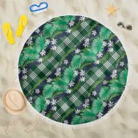 Polynesian Monstera Tiare Floral Beach Blanket Forest Green Tropical Plaid LT01 One Size 150cm Green - Polynesian Pride
