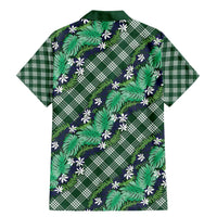 Polynesian Monstera Tiare Floral Family Matching Mermaid Dress and Hawaiian Shirt Forest Green Tropical Plaid LT01 - Polynesian Pride