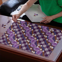 Polynesian Monstera Tiare Floral Puzzle Lavender Tropical Plaid - Polynesian Pride