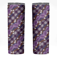 Polynesian Monstera Tiare Floral Skinny Tumbler Lavender Tropical Plaid LT01 Purple - Polynesian Pride