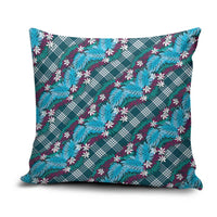 Polynesian Monstera Tiare Floral Pillow Cover Dark Teal Tropical Plaid LT01 Teal - Polynesian Pride