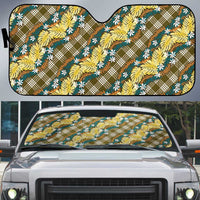 Polynesian Monstera Tiare Floral Auto Sun Shade Yellow Tropical Plaid LT01 Yellow - Polynesian Pride