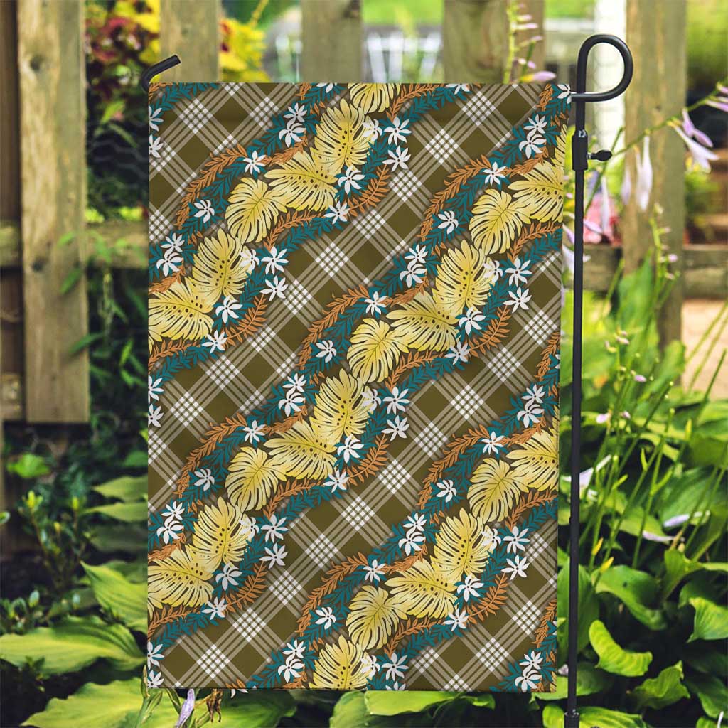 Polynesian Monstera Tiare Floral Garden Flag Yellow Tropical Plaid LT01 Garden Flag Yellow - Polynesian Pride