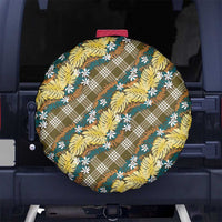 Polynesian Monstera Tiare Floral Spare Tire Cover Yellow Tropical Plaid LT01 No hole Yellow - Polynesian Pride