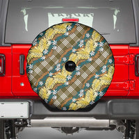 Polynesian Monstera Tiare Floral Spare Tire Cover Yellow Tropical Plaid LT01 - Polynesian Pride