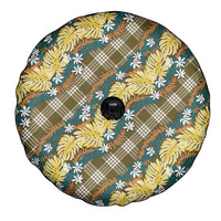 Polynesian Monstera Tiare Floral Spare Tire Cover Yellow Tropical Plaid LT01 - Polynesian Pride