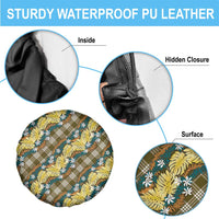 Polynesian Monstera Tiare Floral Spare Tire Cover Yellow Tropical Plaid LT01 - Polynesian Pride