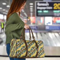 Polynesian Monstera Tiare Floral Travel Bag Yellow Tropical Plaid - Polynesian Pride