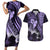 Polynesian Women Day 2024 Couples Matching Short Sleeve Bodycon Dress and Hawaiian Shirt Hibiscus Girl Tribal LT01 Purple - Polynesian Pride