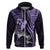 Polynesian Women Day 2024 Hoodie Hibiscus Girl Tribal LT01 Zip Hoodie Purple - Polynesian Pride