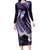 Polynesian Women Day 2024 Long Sleeve Bodycon Dress Hibiscus Girl Tribal LT01 Long Dress Purple - Polynesian Pride