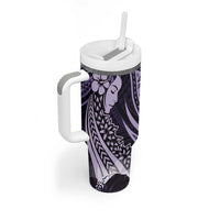 Polynesian Women Day 2024 Tumbler With Handle Hibiscus Girl Tribal