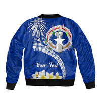 Northern Mariana Islands Commonwealth Day 2024 Bomber Jacket Dolphin With Plumeria Flower LT01 - Polynesian Pride