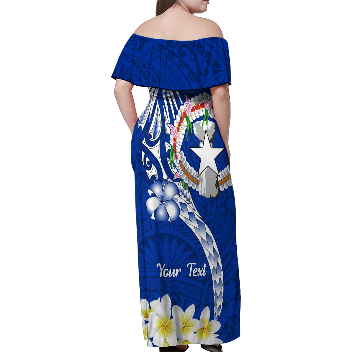 Northern Mariana Islands Commonwealth Day 2024 Family Matching Off Shoulder Maxi Dress and Hawaiian Shirt Dolphin With Plumeria Flower LT01 - Polynesian Pride
