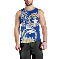 Northern Mariana Islands Commonwealth Day 2024 Men Tank Top Dolphin With Plumeria Flower LT01 - Polynesian Pride