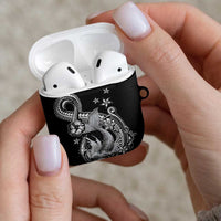 Hawaii Mermaid Monotone AirPods Case Polynesian Pattern Fish Hook