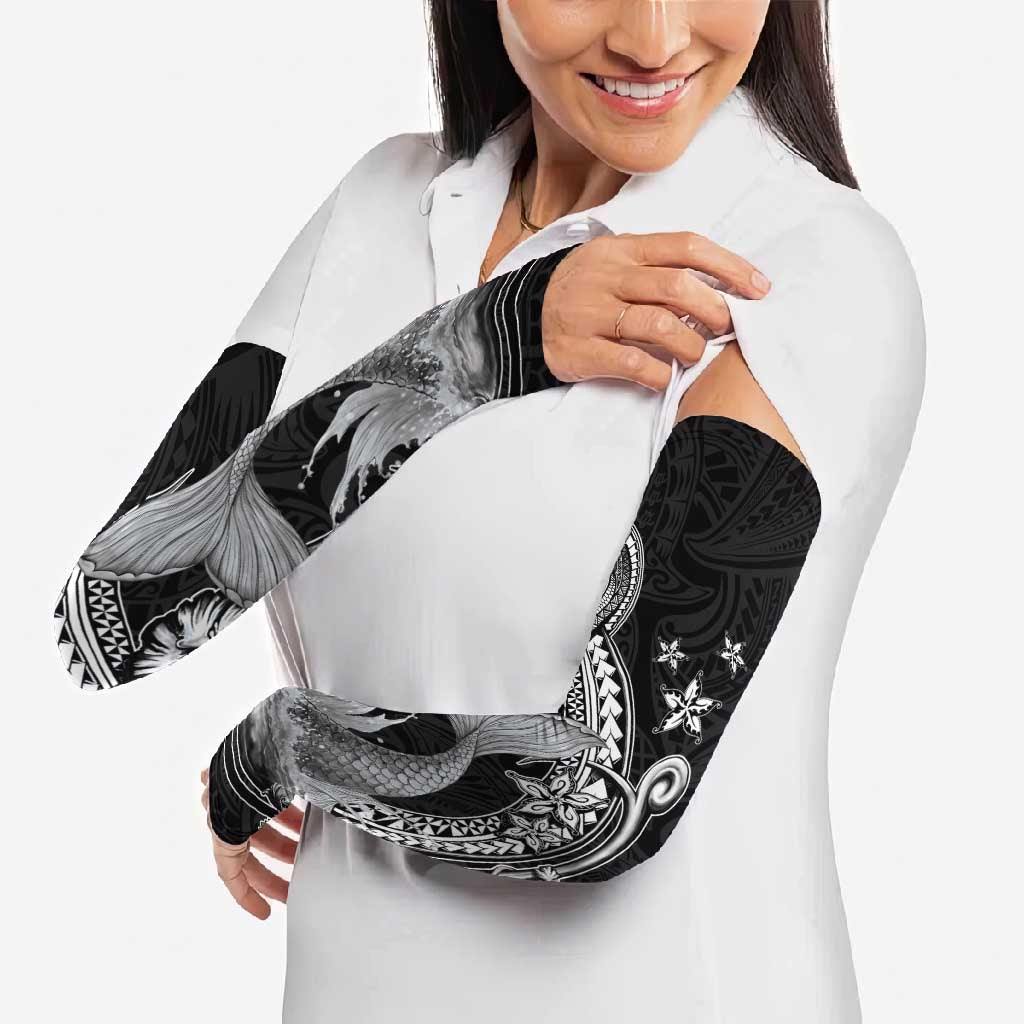 Hawaii Mermaid Monotone Arm Sleeves Polynesian Pattern Fish Hook