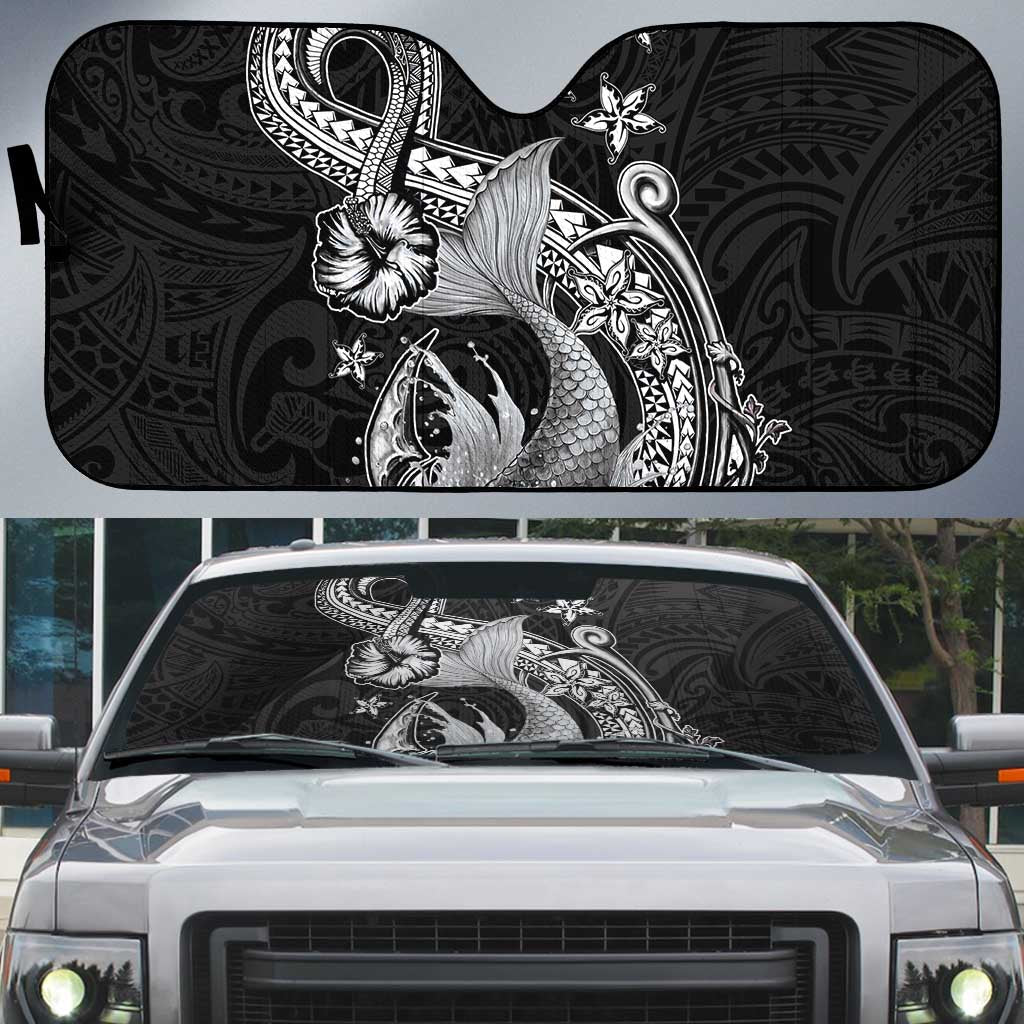 Hawaii Mermaid Monotone Auto Sun Shade Polynesian Pattern Fish Hook