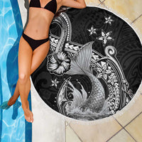 Hawaii Mermaid Monotone Beach Blanket Polynesian Pattern Fish Hook
