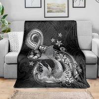 Hawaii Mermaid Monotone Blanket Polynesian Pattern Fish Hook