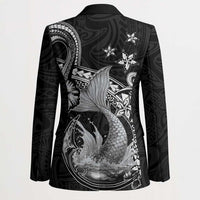 Hawaii Mermaid Monotone Blazer Polynesian Pattern Fish Hook