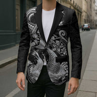Hawaii Mermaid Monotone Blazer Polynesian Pattern Fish Hook