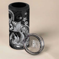 Hawaii Mermaid Monotone 4 in 1 Can Cooler Tumbler Polynesian Pattern Fish Hook