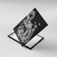 Hawaii Mermaid Monotone Canvas Wall Art Polynesian Pattern Fish Hook