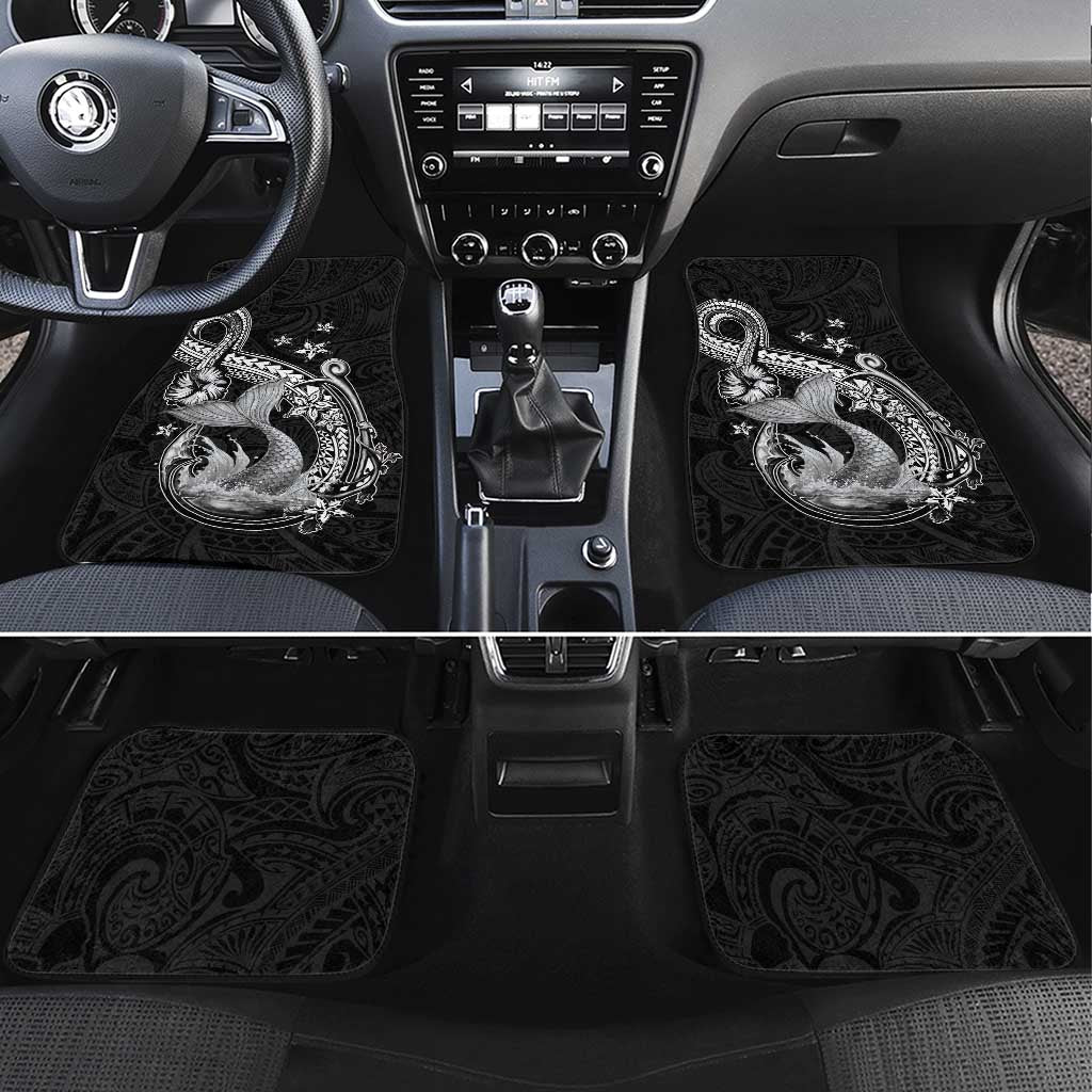 Hawaii Mermaid Monotone Car Mats Polynesian Pattern Fish Hook