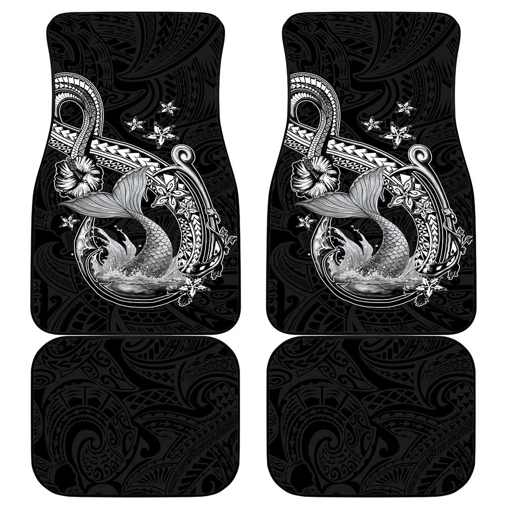 Hawaii Mermaid Monotone Car Mats Polynesian Pattern Fish Hook