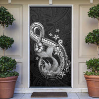Hawaii Mermaid Monotone Door Cover Polynesian Pattern Fish Hook