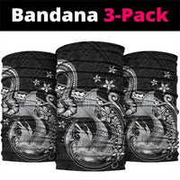 Hawaii Mermaid Monotone Neck Gaiter Polynesian Pattern Fish Hook