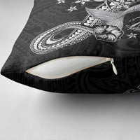 Hawaii Mermaid Monotone Pillow Cover Polynesian Pattern Fish Hook