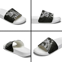 Hawaii Mermaid Monotone Slide Sandals Polynesian Pattern Fish Hook