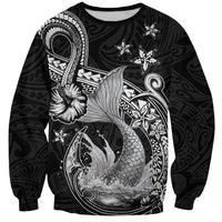 Hawaii Mermaid Monotone Sweatshirt Polynesian Pattern Fish Hook