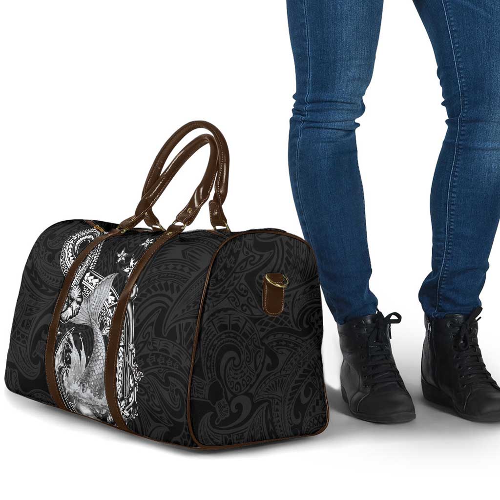 Hawaii Mermaid Monotone Travel Bag Polynesian Pattern Fish Hook