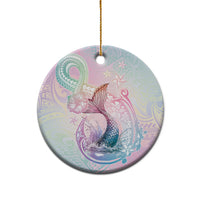 Hawaii Mermaid Sweet Pastel Ceramic Ornament Polynesian Pattern Fish Hook