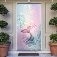 Hawaii Mermaid Sweet Pastel Door Cover Polynesian Pattern Fish Hook