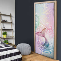 Hawaii Mermaid Sweet Pastel Door Cover Polynesian Pattern Fish Hook