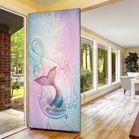 Hawaii Mermaid Sweet Pastel Door Cover Polynesian Pattern Fish Hook