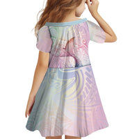 Hawaii Mermaid Sweet Pastel Family Matching Short Sleeve Bodycon Dress and Hawaiian Shirt Polynesian Pattern Fish Hook LT01 - Polynesian Pride