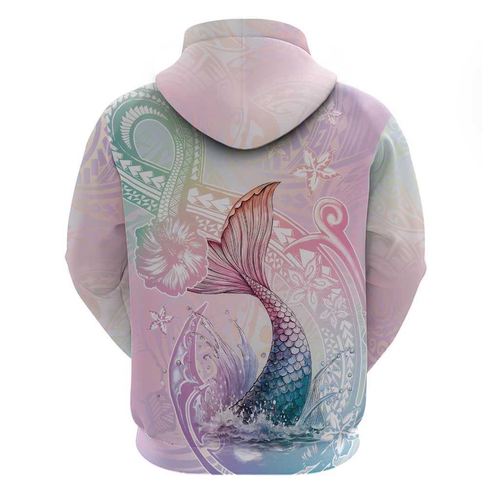 Hawaii Mermaid Sweet Pastel Hoodie Polynesian Pattern Fish Hook
