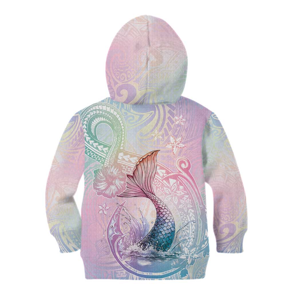 Hawaii Mermaid Sweet Pastel Kid Hoodie Polynesian Pattern Fish Hook