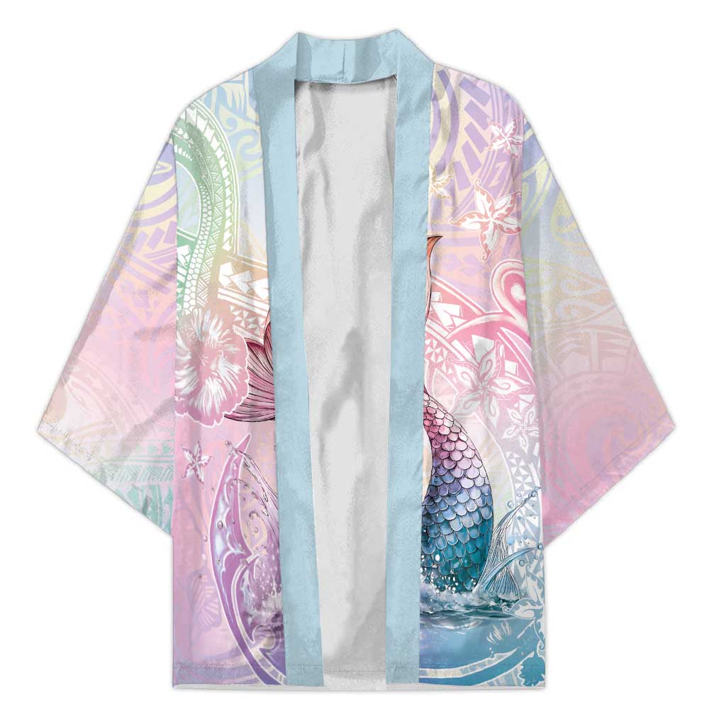 Hawaii Mermaid Sweet Pastel Kimono Polynesian Pattern Fish Hook